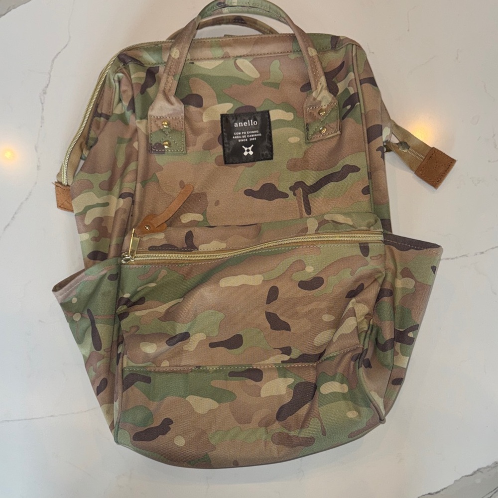 Unisex Anello Cross Bottle Light Green Camouflage Backpack
